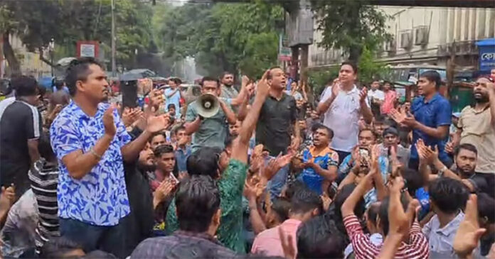 সাম্য হত্যার বিচার দাবিতে শাহবাগ অবরোধ, তীব্র যানজট